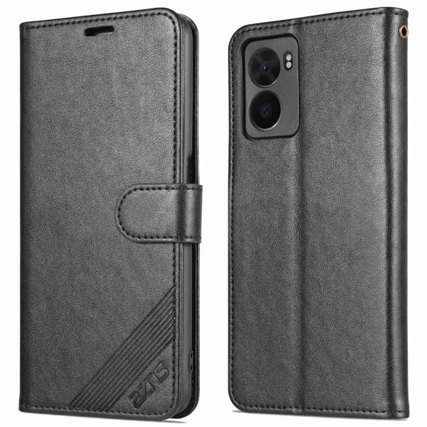 AZNS For Oppo A57 (2022) 5G   A77 5G Textured PU Leather Stand Flip Cover Magnetic Closure Shockproof Protective Wallet Case Sale