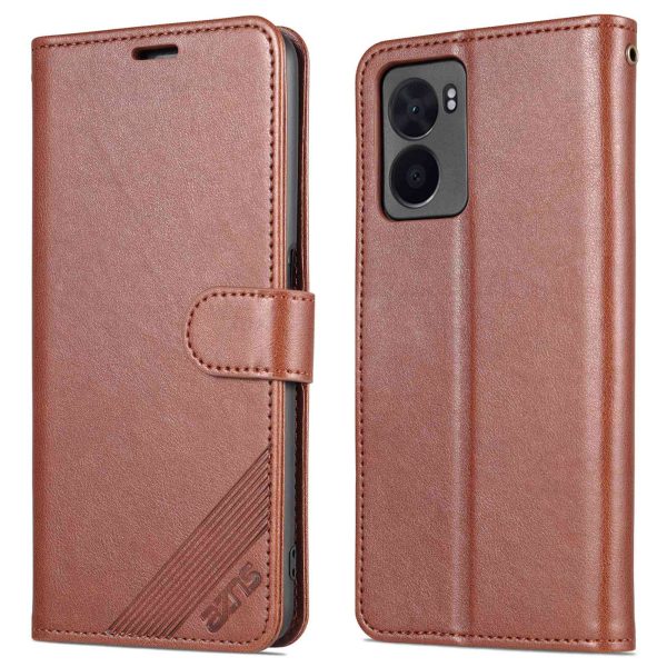 AZNS For Oppo A57 (2022) 5G   A77 5G Textured PU Leather Stand Flip Cover Magnetic Closure Shockproof Protective Wallet Case Sale