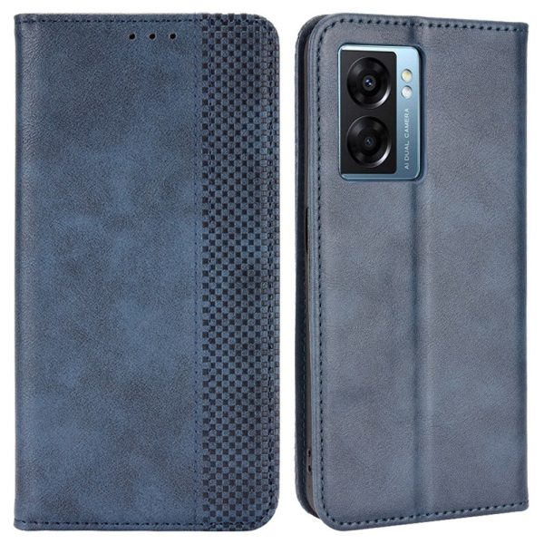 For Oppo A57 (2022) 5G   A77 5G Vintage PU Leather Wallet Case Imprinted Mosaic Hands-Free Stand Magnetic Auto Closing Flip Cover Online