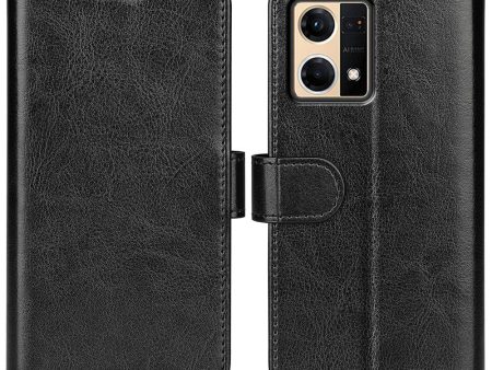 For Oppo Reno7 4G F21 Pro 4G Anti-scratch Crazy Horse Texture Protective Cover PU Leather + TPU Wallet Stand Case Hot on Sale