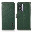 KHAZNEH For Oppo A57 (2022) 5G   A77 5G Magnetic RFID Blocking Genuine Leather Case Litchi Texture Shockproof TPU Book Stand Wallet Cover Discount