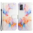 Pattern Printing Leather Series-5 for Oppo A57 (2022) 5G   A77 5G Marble Pattern Phone Guard Case PU Leather Wallet Stand Shell Protective Flip Cover For Sale