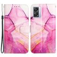 Pattern Printing Leather Series-5 for Oppo A57 (2022) 5G   A77 5G Marble Pattern Phone Guard Case PU Leather Wallet Stand Shell Protective Flip Cover For Sale