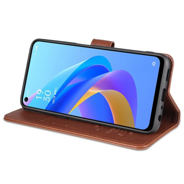 AZNS For Oppo A57 (2022) 5G   A77 5G Textured PU Leather Stand Flip Cover Magnetic Closure Shockproof Protective Wallet Case Sale