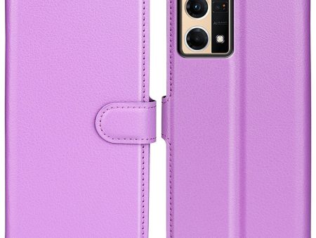 For Oppo Reno7 4G F21 Pro 4G Scratch-resistant Drop-proof Litchi Texture Phone Cover Magnetic Clasp PU Leather Stand Wallet Style Case Online now