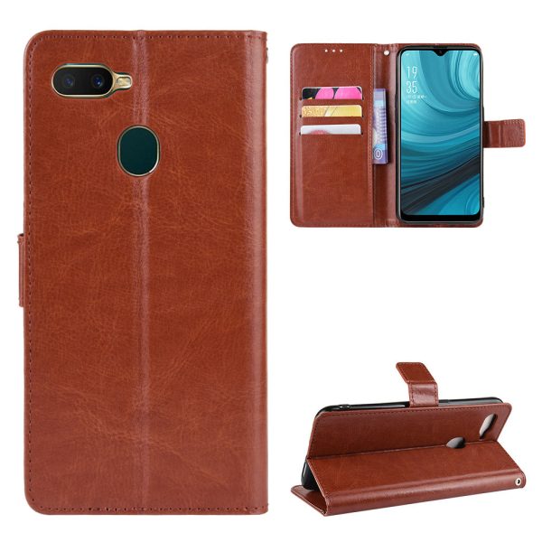 Crazy Horse Wallet Leather Protective Cover with Stand for Oppo A7 AX7 AX5s A5s Online Sale