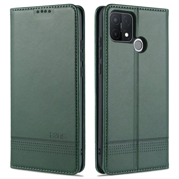 AZNS Magnetic Suction Wallet Stand Leather Mobile Shell Case for OPPO A15 Online Sale