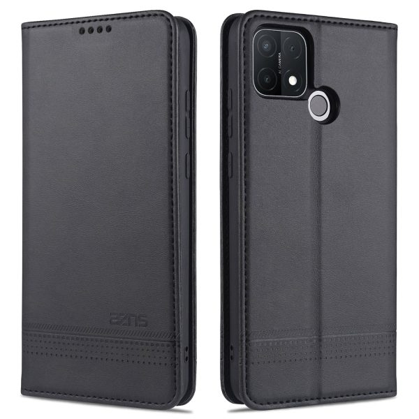 AZNS Magnetic Suction Wallet Stand Leather Mobile Shell Case for OPPO A15 Online Sale